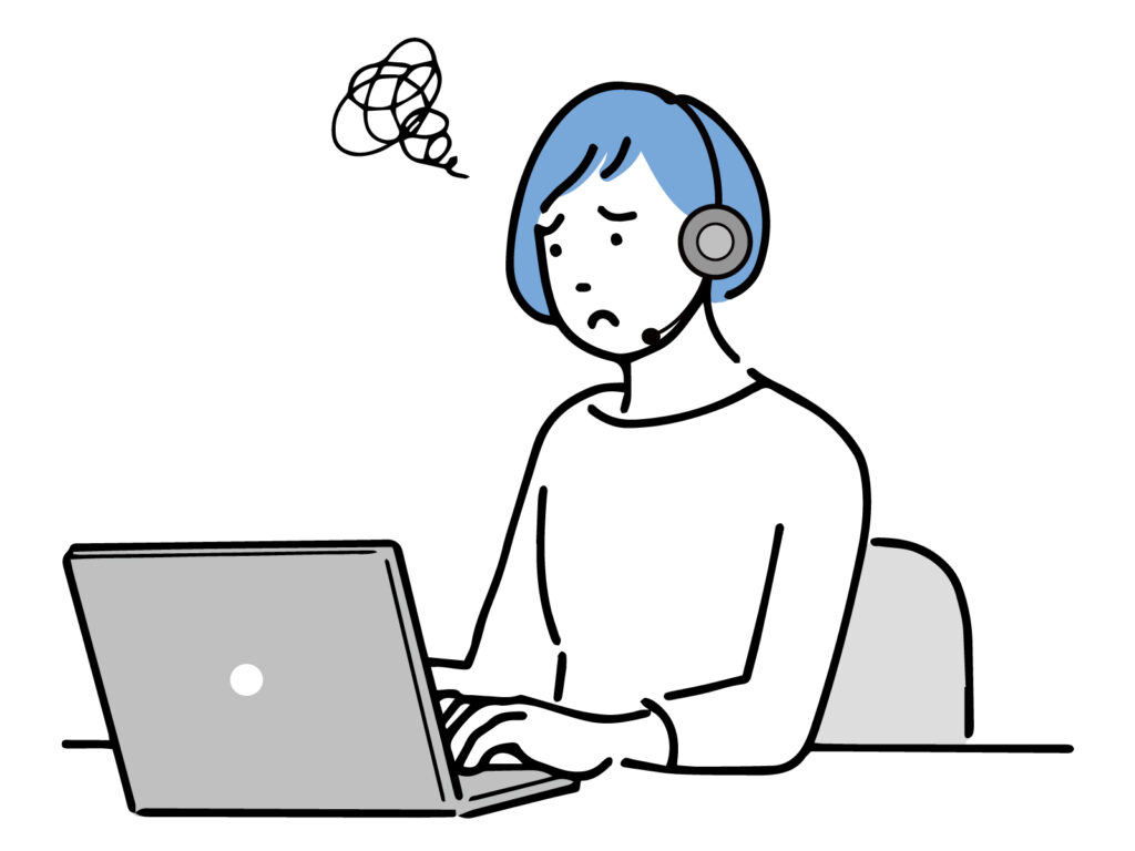 パソコンで困る女性
